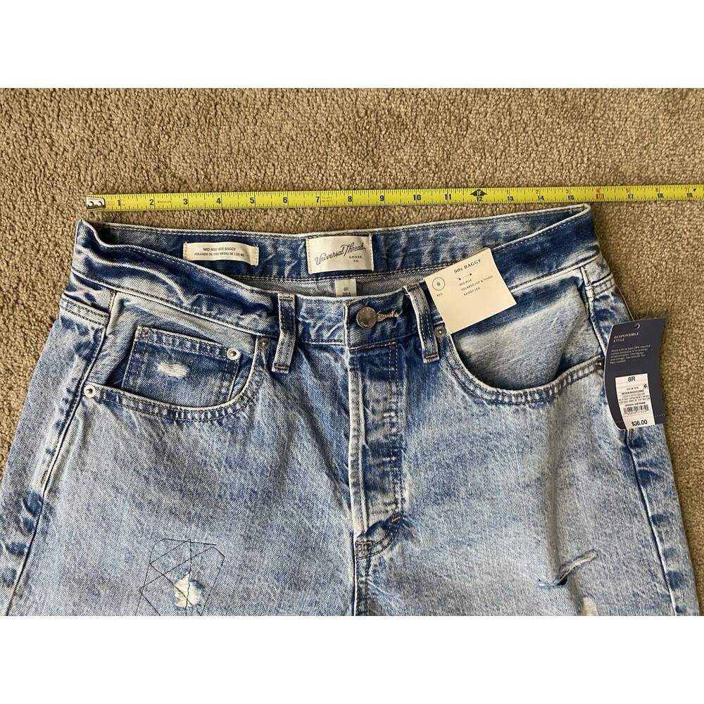 Universal Thread 90s Baggy Mid Rise Patchwork Jeans Women’s Size 8 - Picture 9 of 16